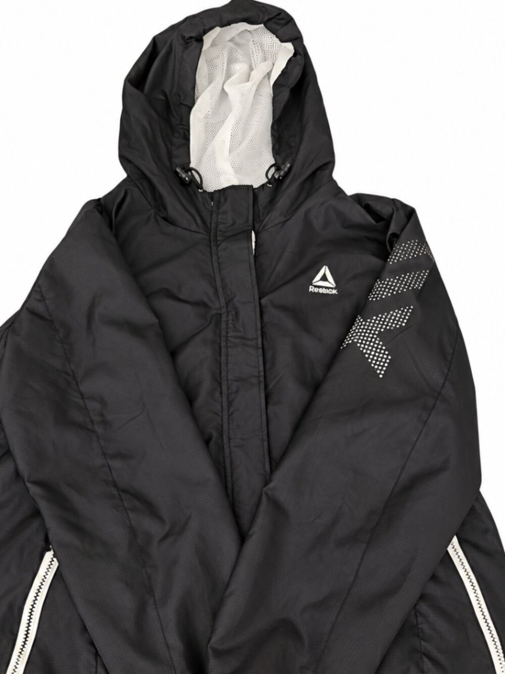 Reebok Men’s XL Black Hooded Windbreaker Jacket